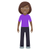 🧍🏾‍♀️ woman standing: medium-dark skin tone display on JoyPixels